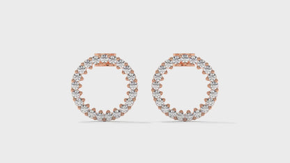 0.42 CTW Round Diamond Circle Hoop Earrings in 14K Rose Gold