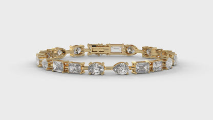13.75 CTW Diamond Statement Bracelet in 14K Yellow Gold - Modern Luxury Design