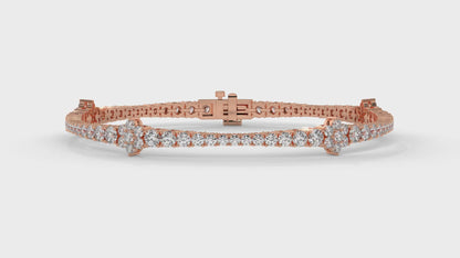4.95 CTW Diamond Tennis Bracelet in 14K Rose Gold – Classic Round Cut Design
