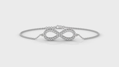 0.38 CTW Round Diamond Infinity Bracelet in 14K White Gold