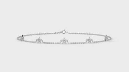 0.75 Ctw Diamond Star Bracelet in 14K White Gold