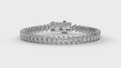 11.50 CTW Marquise Diamond Bracelet in 14K White Gold