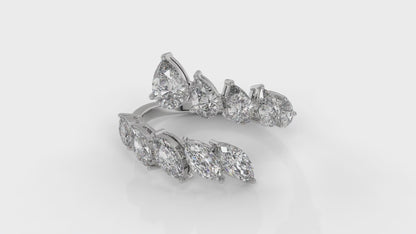 2.46 CTW Pear and Marquise Diamond Ring in 14K White Gold