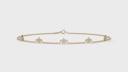 0.75 Ctw Diamond Star Bracelet in 14K Yellow Gold