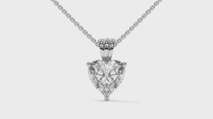 1.50 CTW Heart-Shaped Diamond Solitaire Pendant in 14K White Gold – Secure Claw-Prong Setting